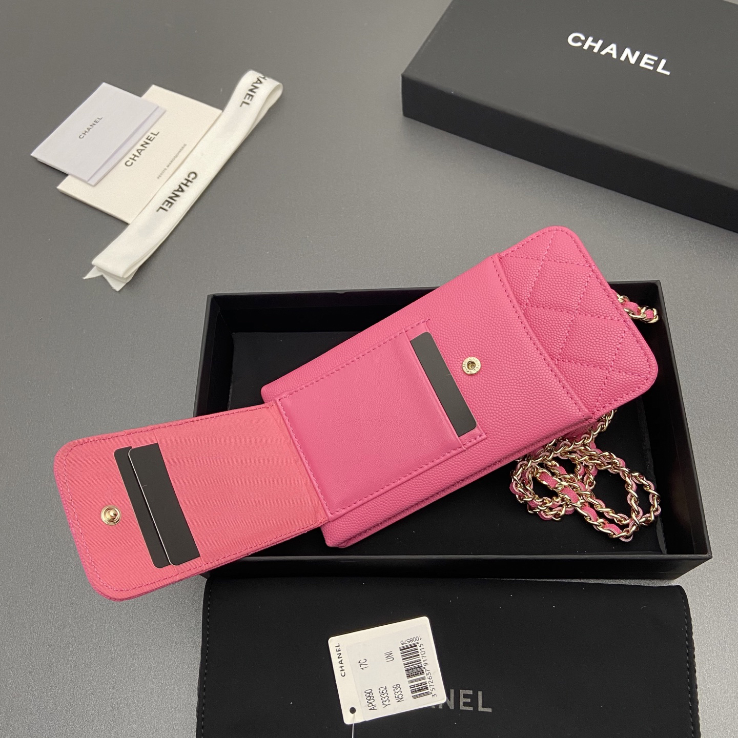 [TOP] CHANEL Phone Bag 18.5-9-3cm - Pink