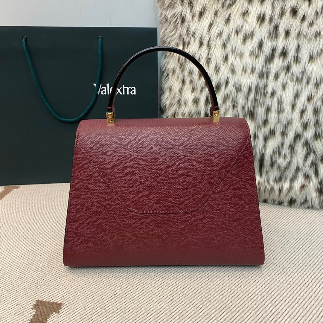 [TOP] VALEXTRA lside Bag 26x20x12cm - Wine Red - 711 Luxury