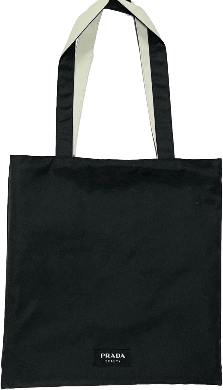 Prada Reversible FLAT Black Light Green Beauty Fragrance Tote Bag with Pouch (14L X 14H) - 0741