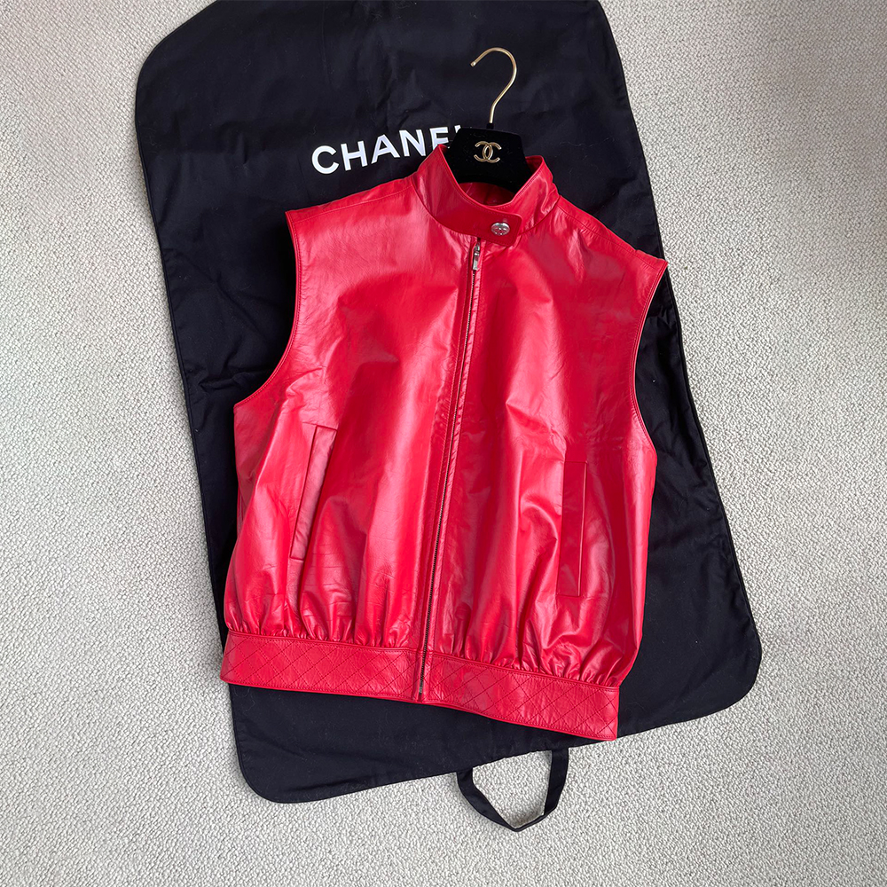 Chanel red Clothing Chanel Red Leather Jacket #378817 View 2 | Nigo Office