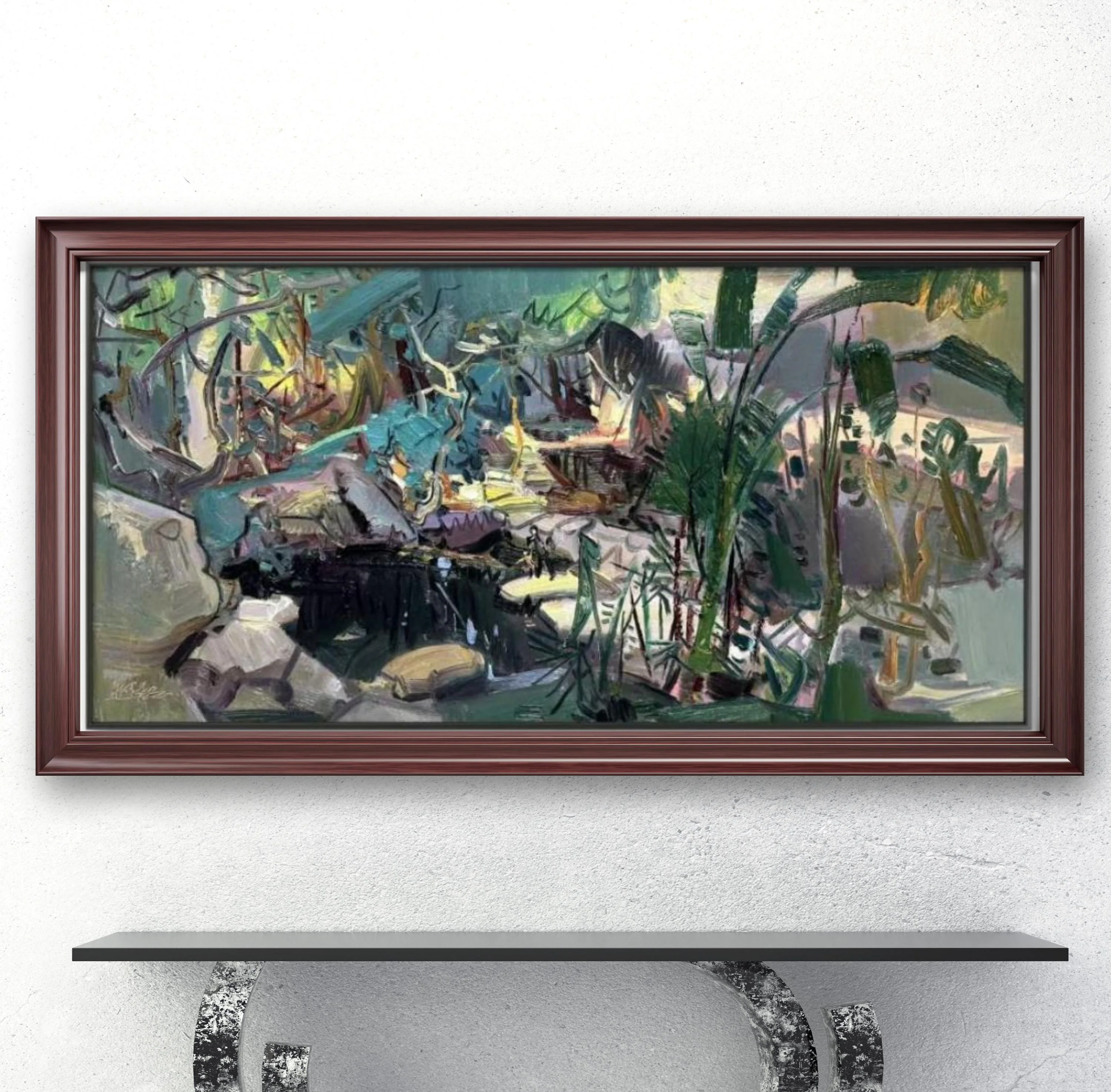 Small stream flowing water