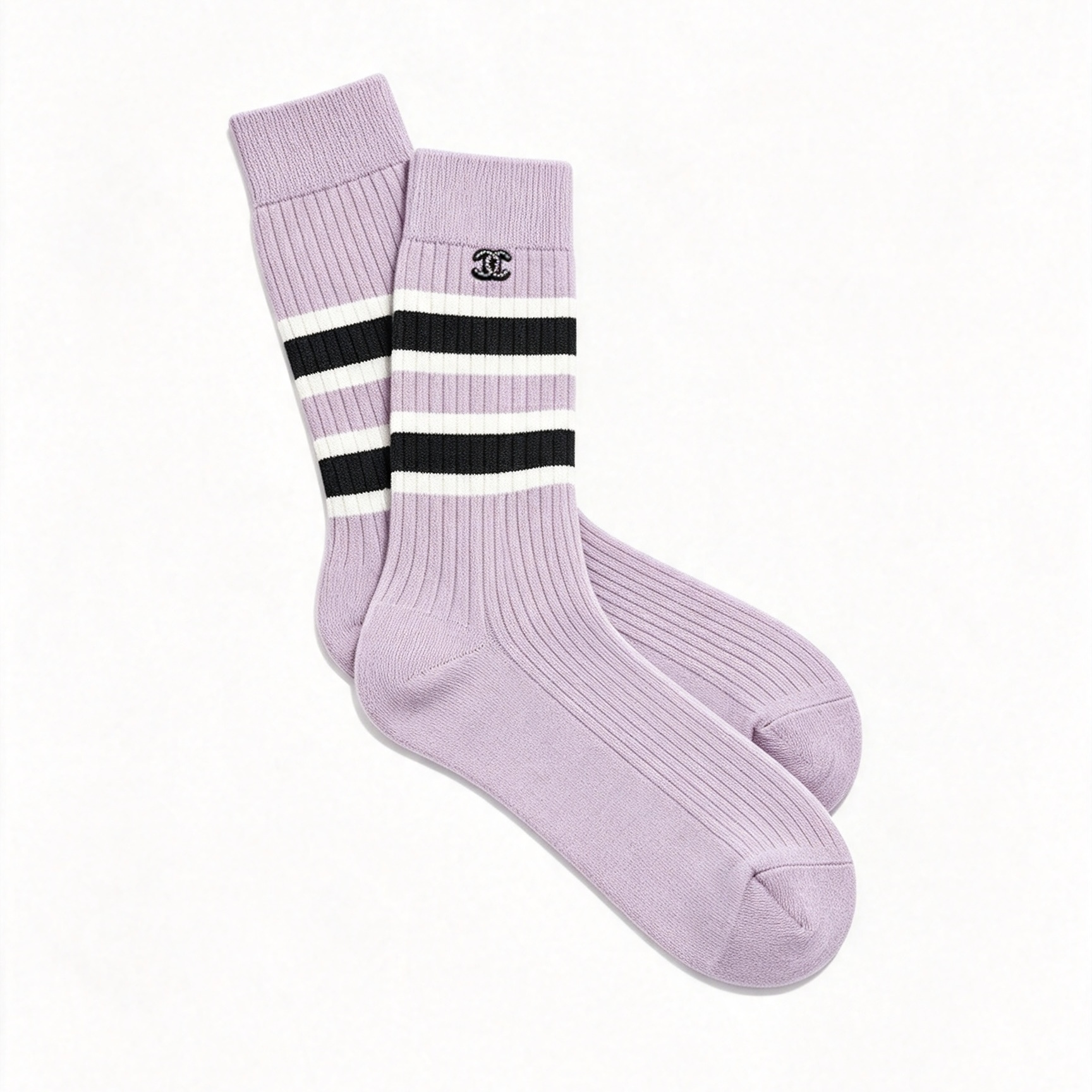 Chanel Accessory Chanel CC Pure Cotton Mid-calf Socks #393356 | Nigo Office