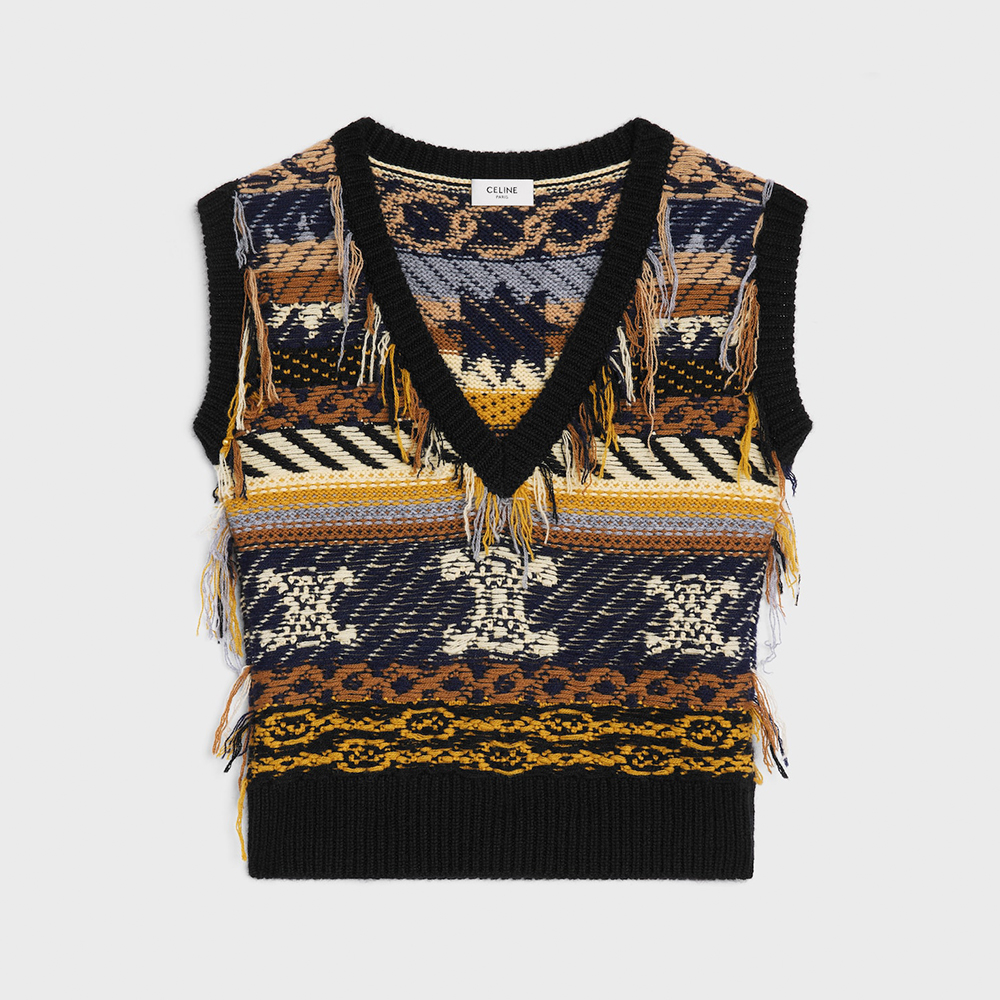 CELINE TOP IN JACQUARD CASHMERE #335647
