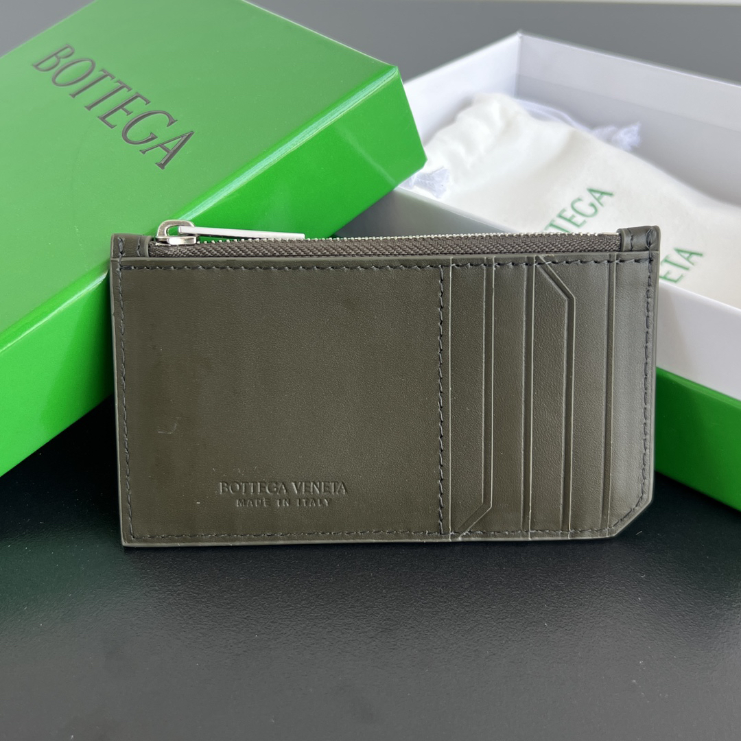 [TOP] Bottega Veneta BV Zipper-up Style Wallet - Military Green - 711 Luxury