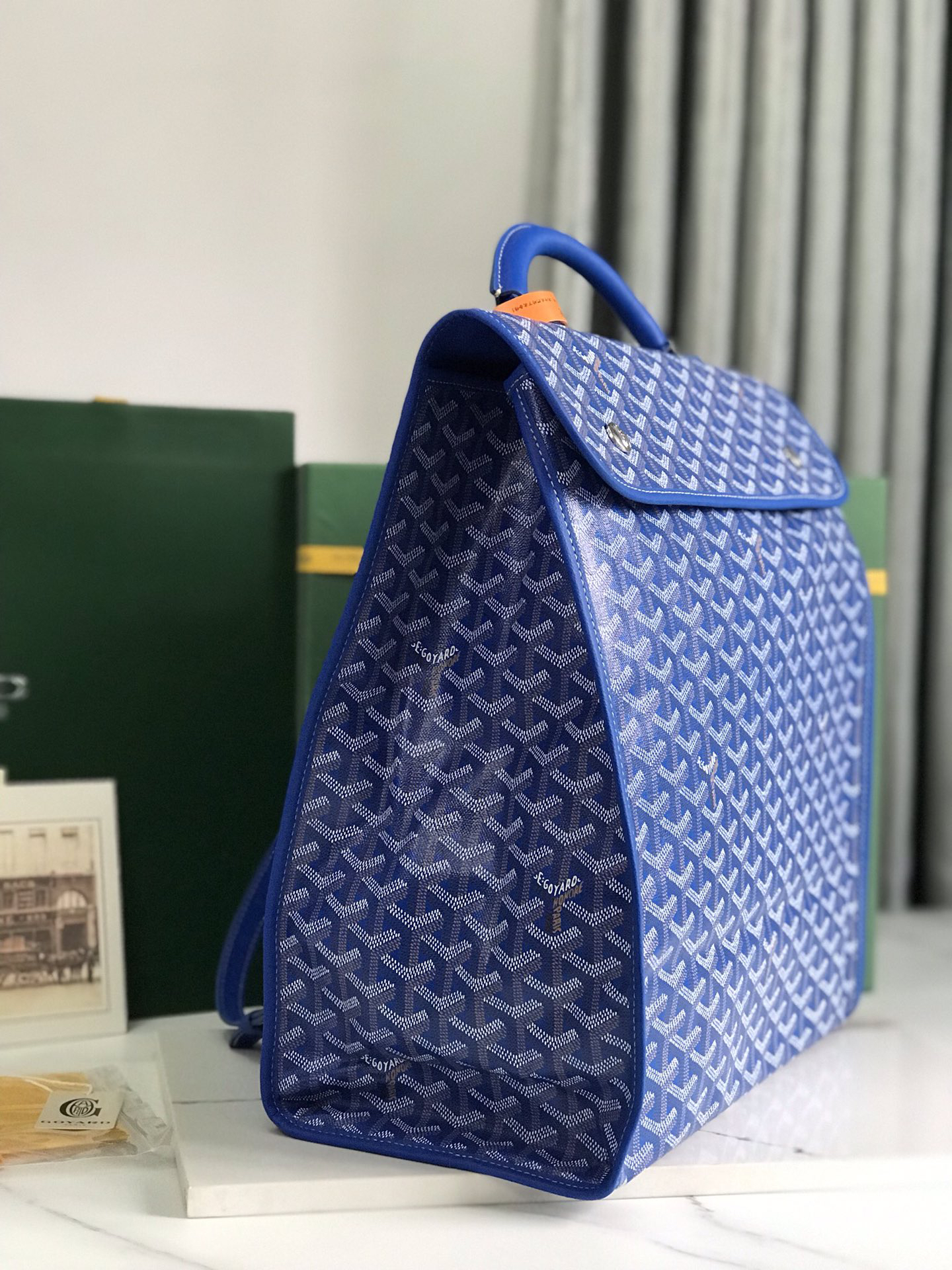[TOP] Goyard Saint Léger Backpack 37x15x34cm - Blue - 711 Luxury