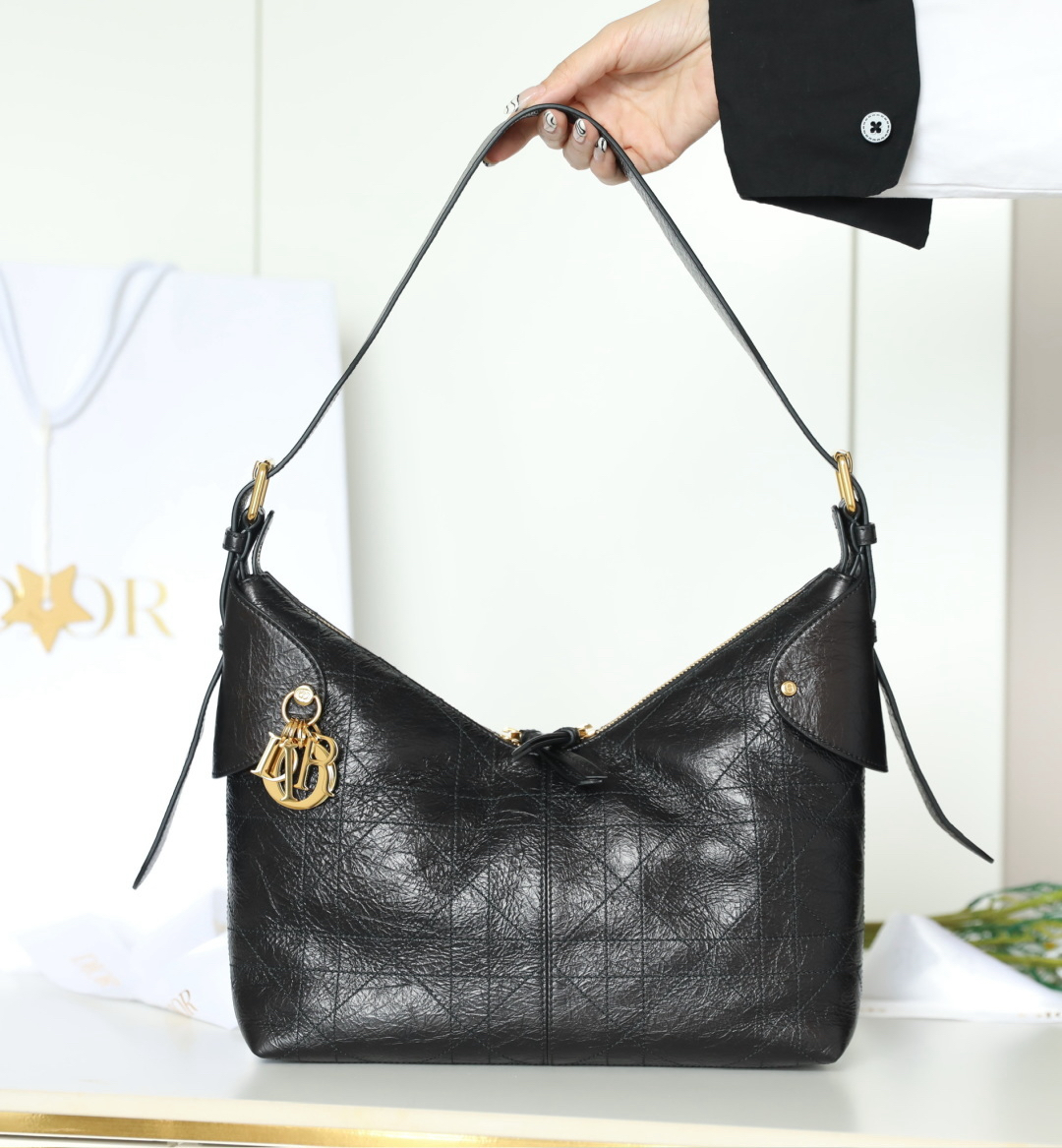 [TOP] Christian Dior Voyage Bag Cowhide 28x18x12cm - Black - 711 Luxury