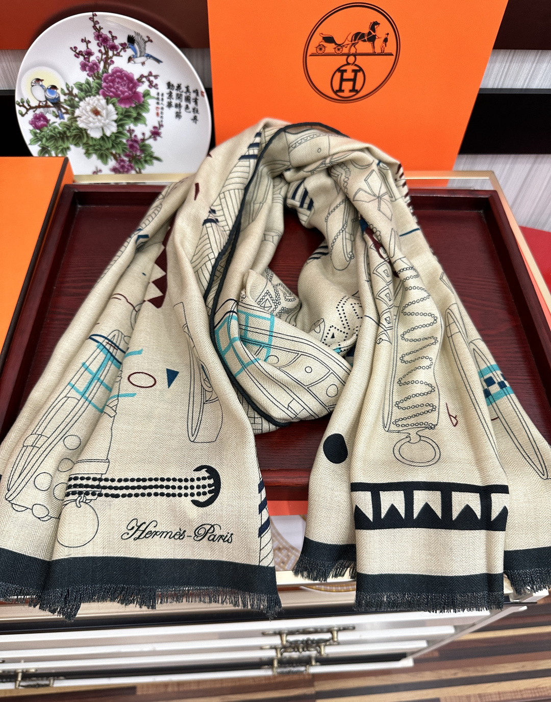 [TOP] HERMES Scarf 65x185cm - Beige - 711 Luxury
