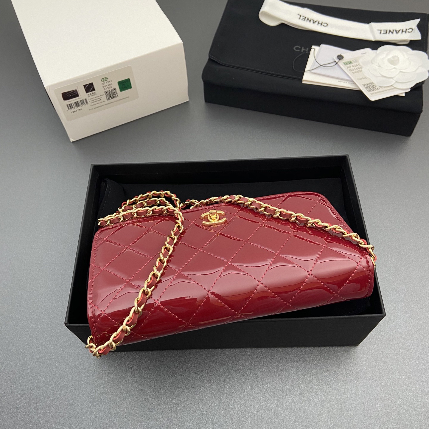 [TOP] CHANEL Woc Bag  20-13-3.5cm - Claret