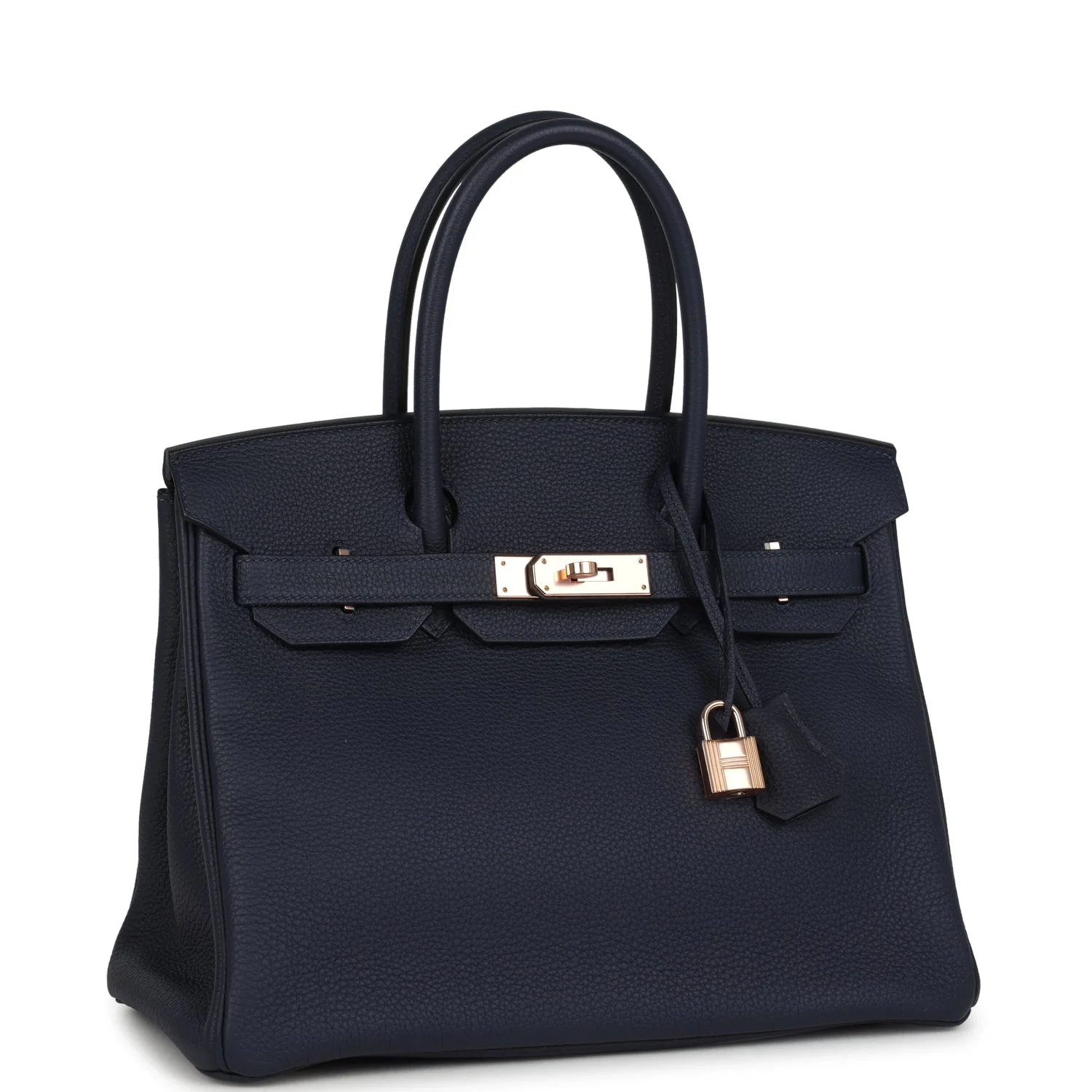 Hermes BirkinBleu Nuit Togo Rose Gold Hardware