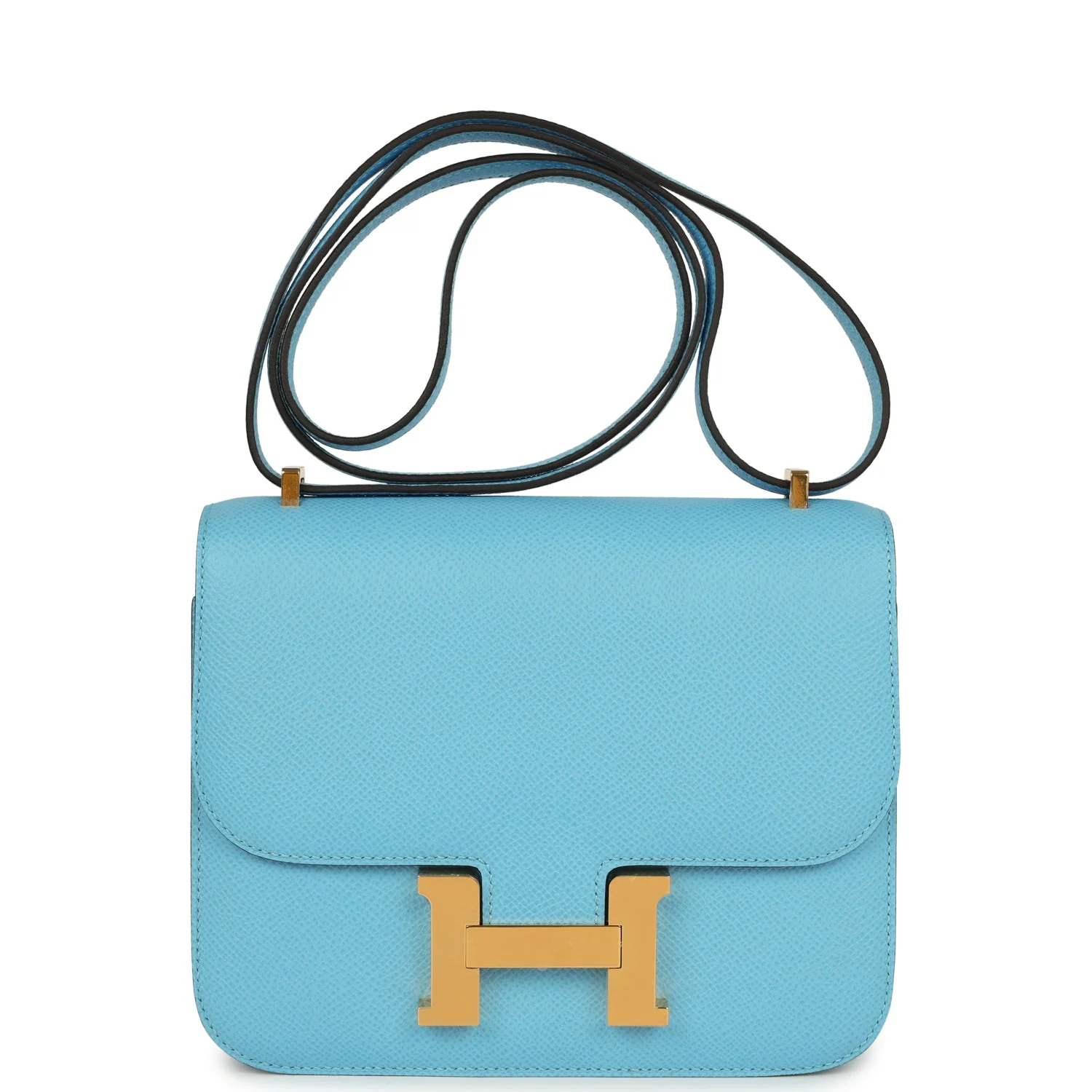 Hermes Constance  Celeste Epsom Gold Hardware