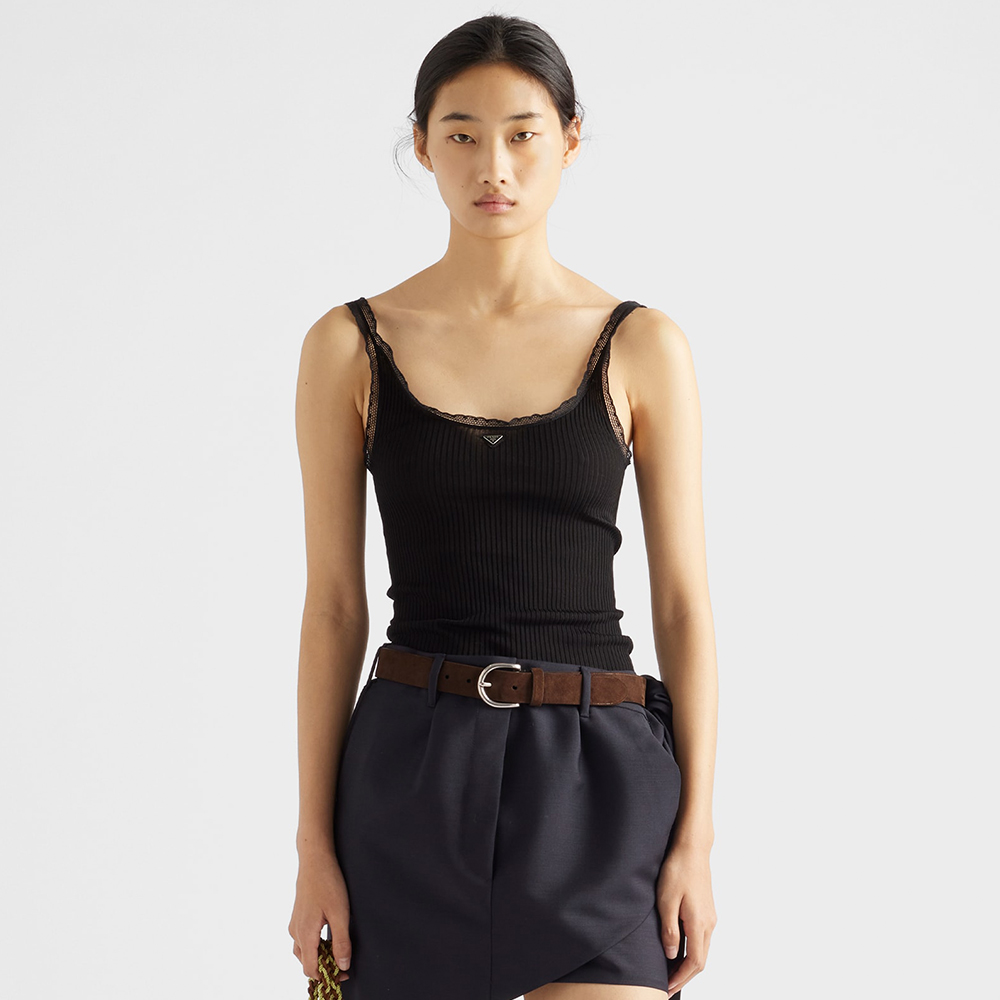 PRADA Ribbed Cotton Top #381193