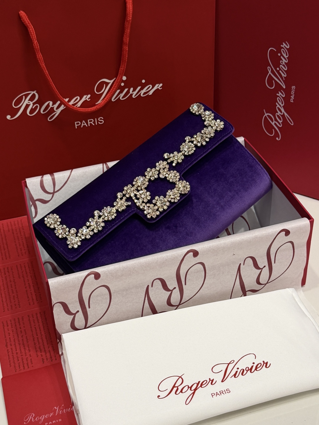 [TOP] ROGER VIVIER Diamond Bag 24-3-13 CM - Purple - 711 Luxury
