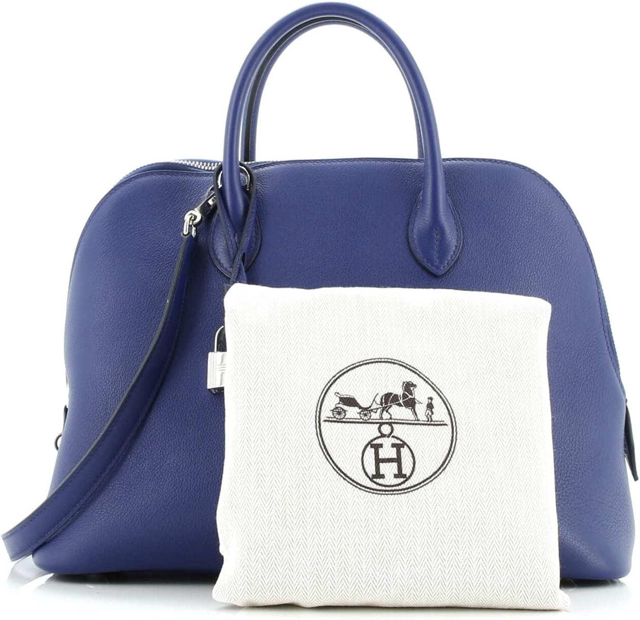 Hermès, Pre-Loved Bolide 1923 Bag Evercolor 30, Bleu Saphir