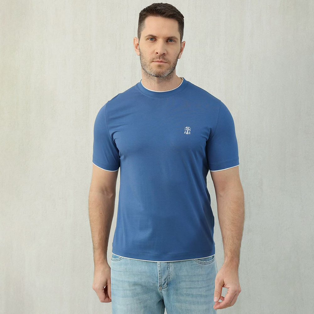 Brunello Cucinelli Men's Knitted Short Sleeves #378348