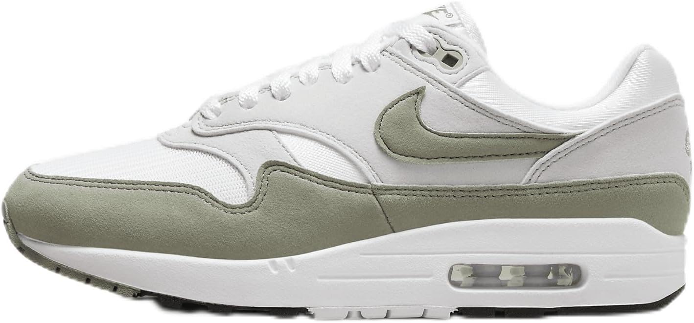 Nike Air Max 1 Women's Shoes (DZ2628-112, White/Neutral Grey/Black/Light Army) Size 7