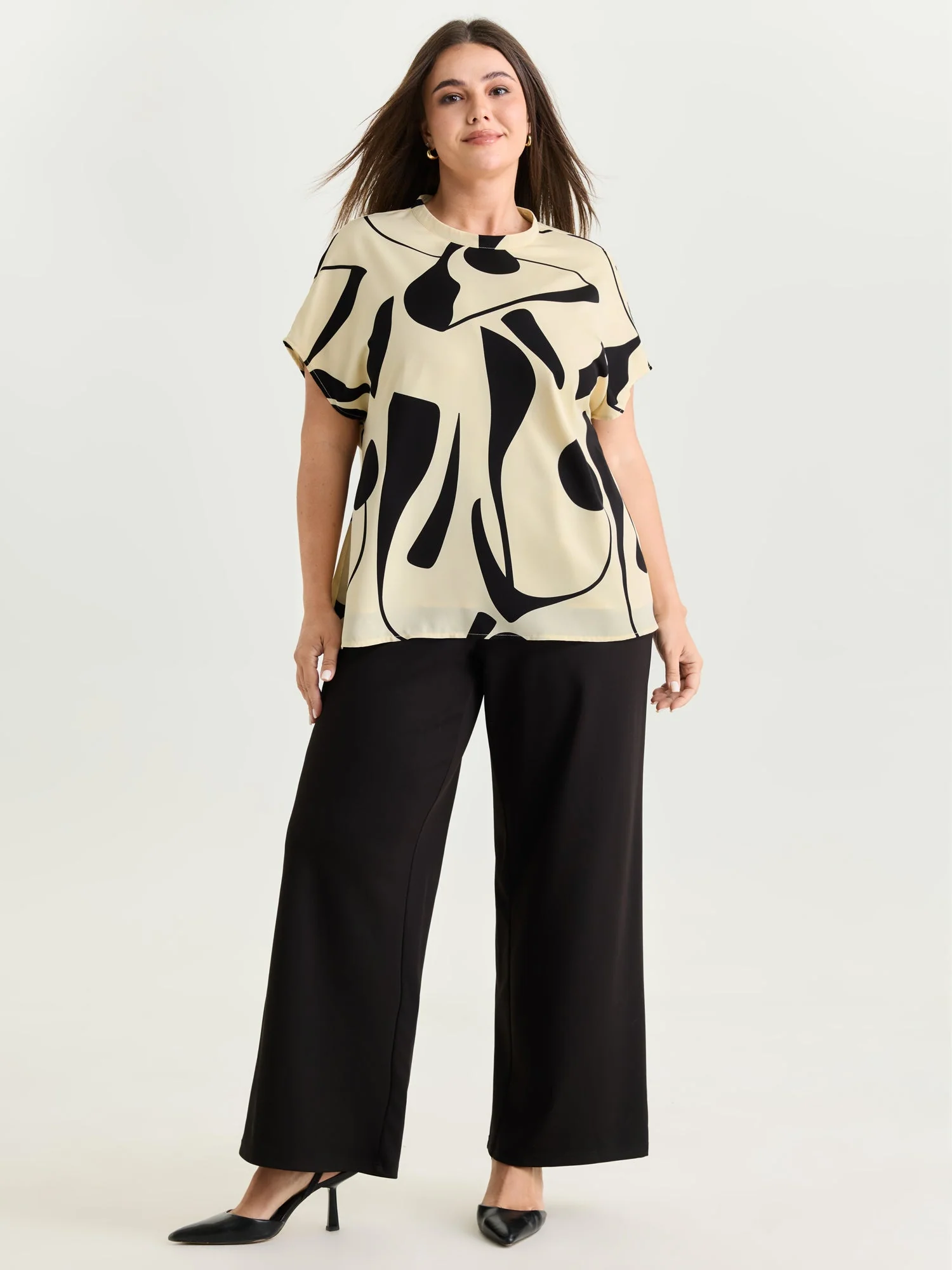 Supersoft Abstract Print Breathable Blouse