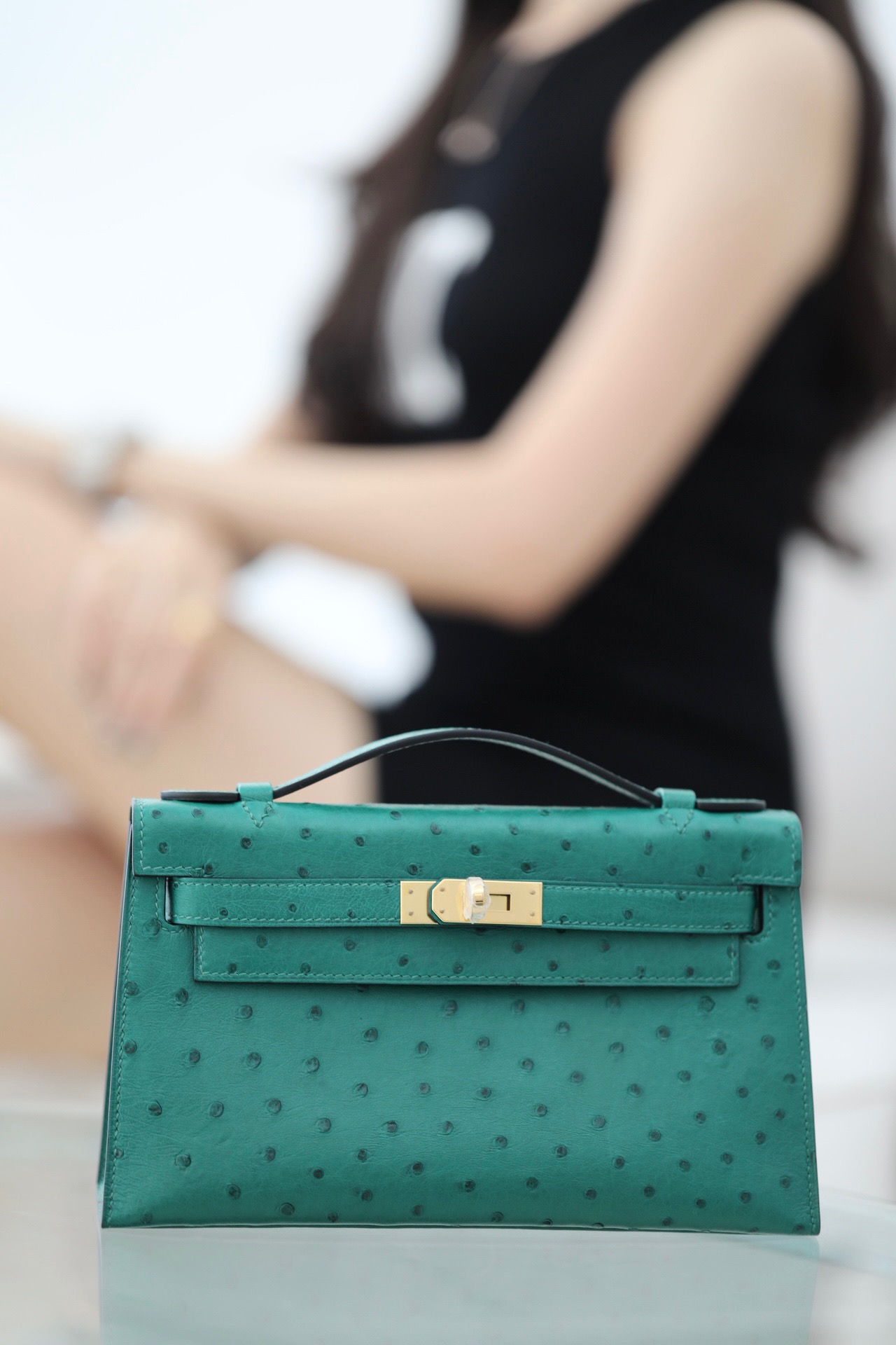 Hermes Kelly1 Mini 22 South African ostrich skin