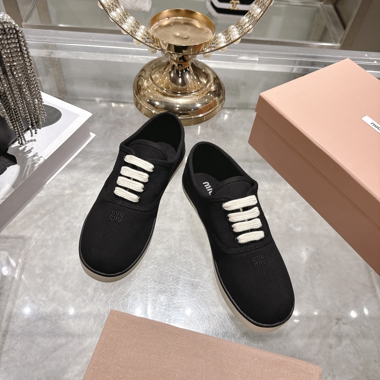 [TOP] Miu Miu Casual Shoes - Black - 711 Luxury