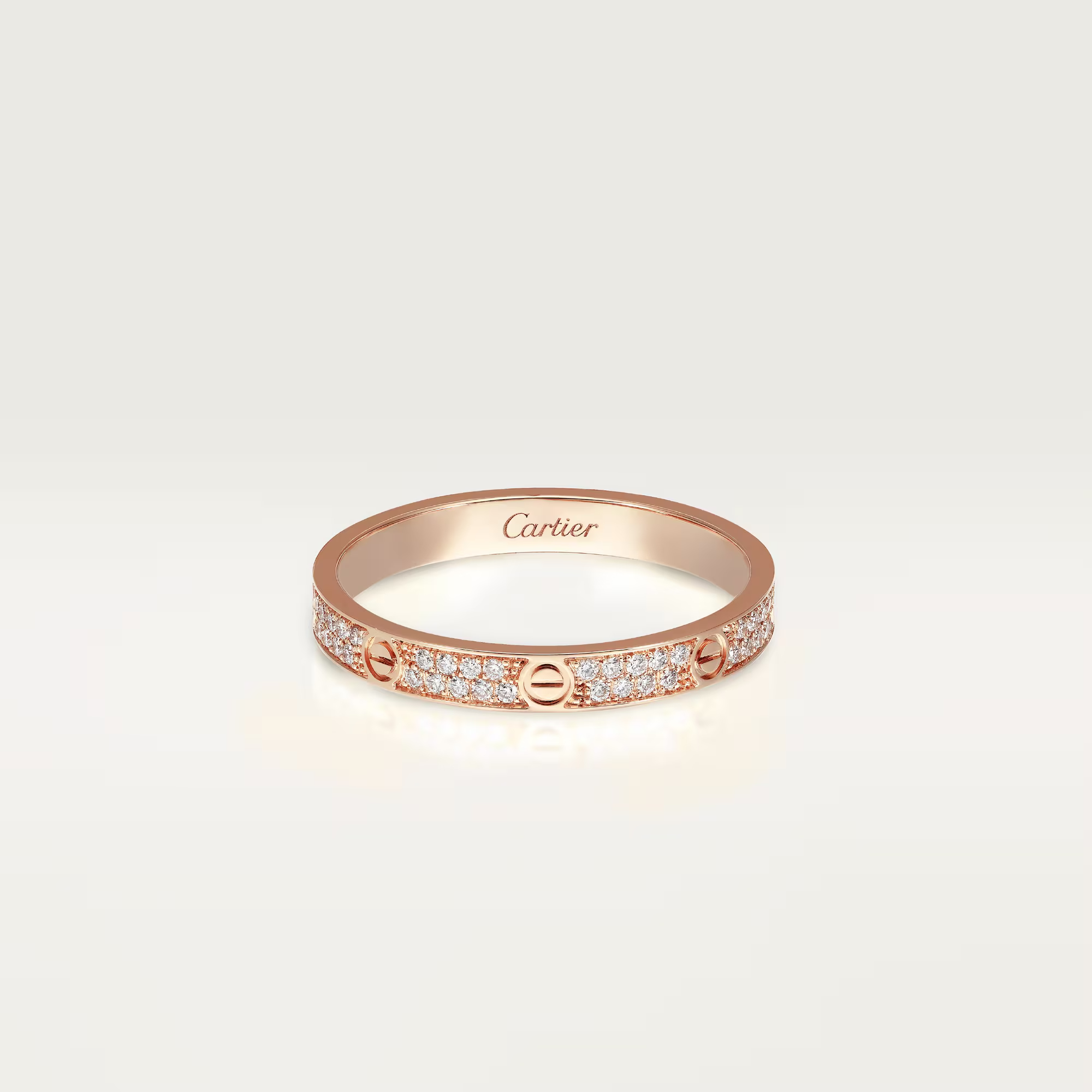 Carty Love Stardust Ring ,Rose Gold ,Full Pave Moissanite,Small Model