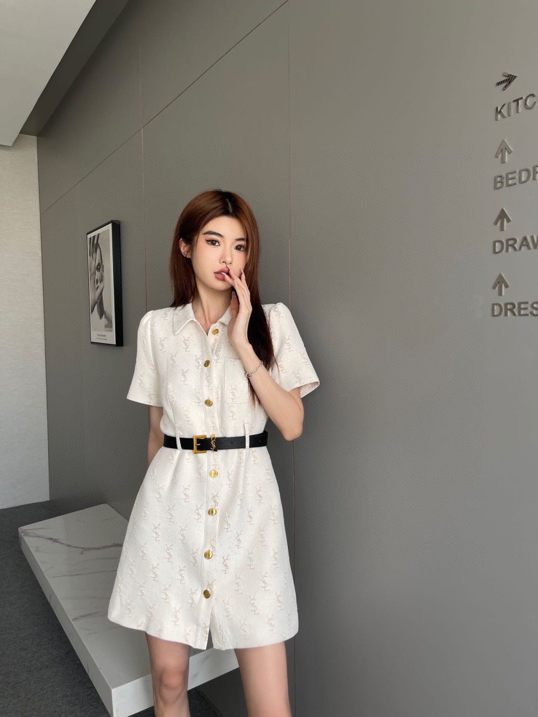 [TOP] Yves Saint Laurent YSL Dress - White
