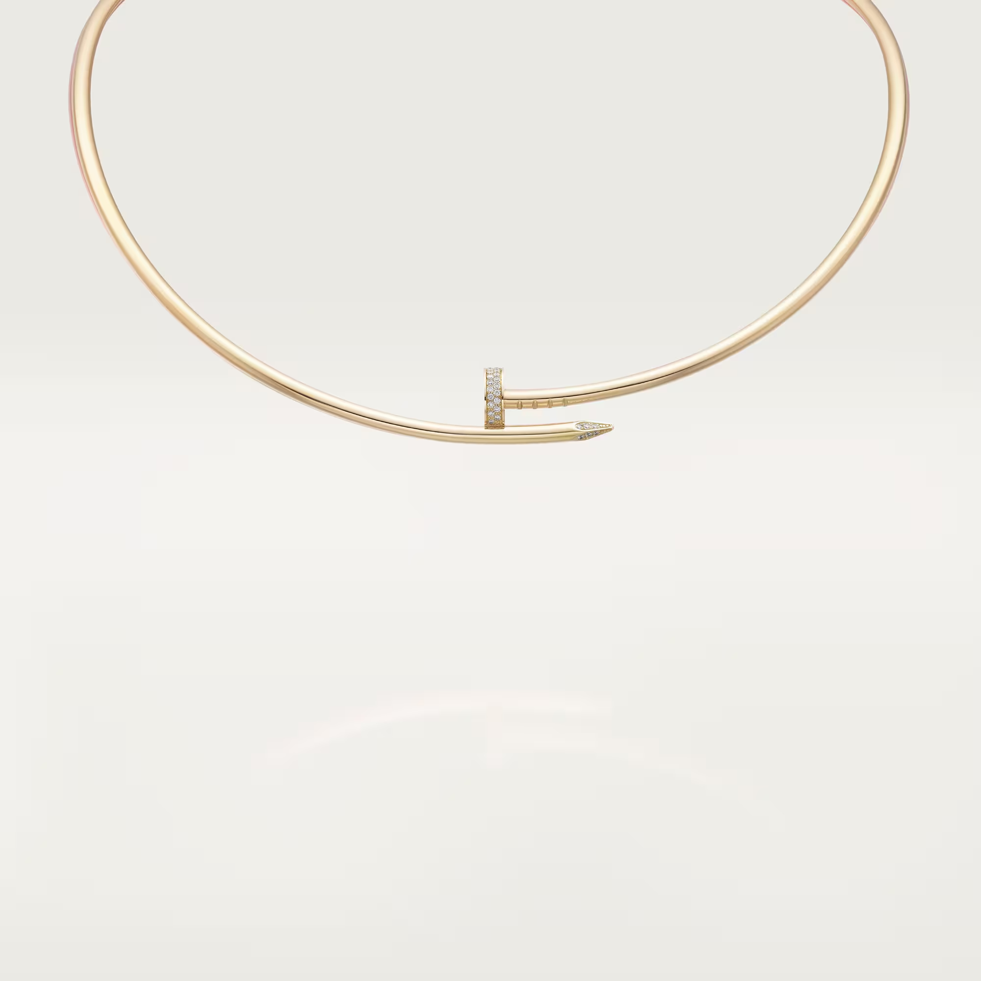 Carty Nails Solo Trace Necklace,Yellow Gold,Moissanite