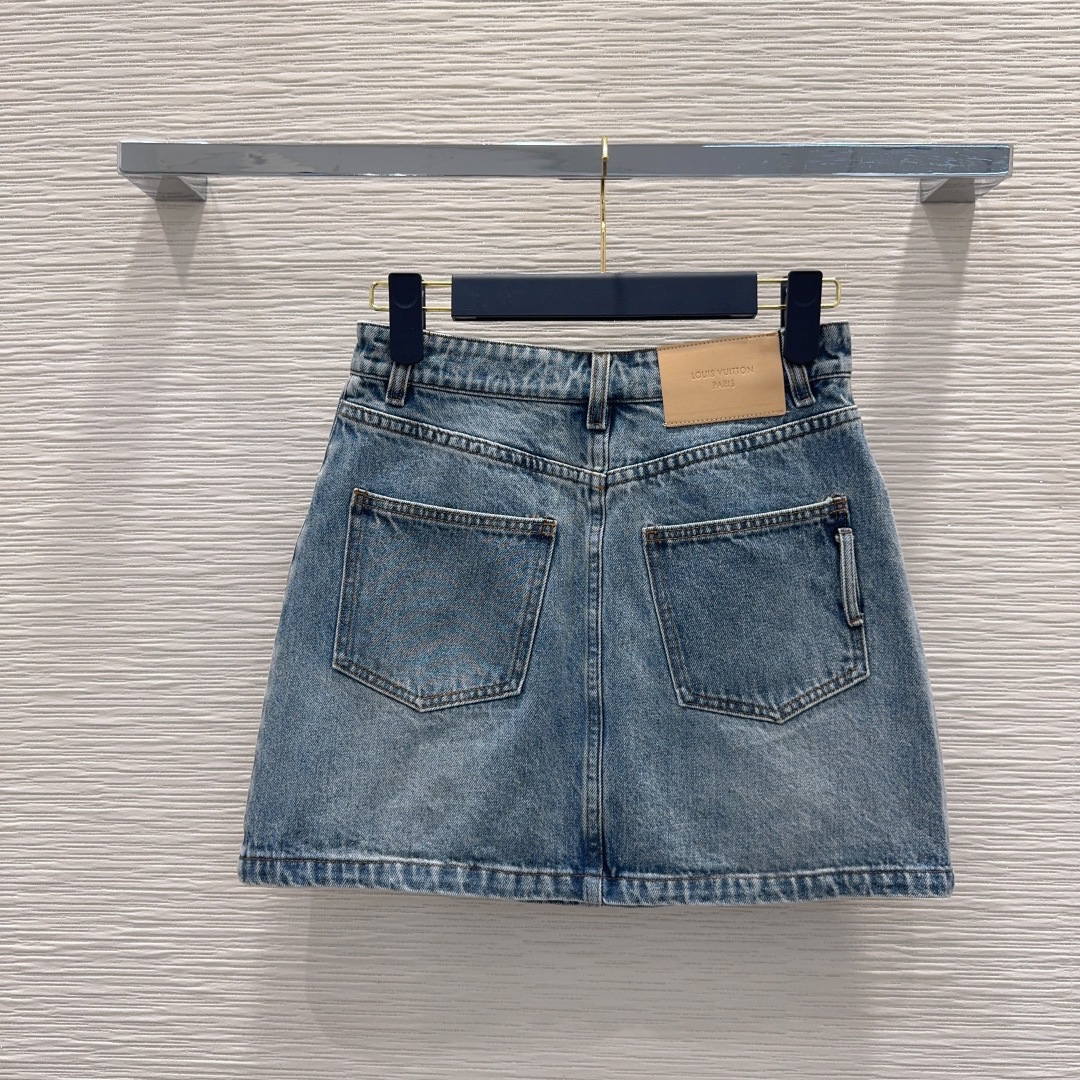 [TOP] Louis Vuitton LV Denim Skirt - Blue