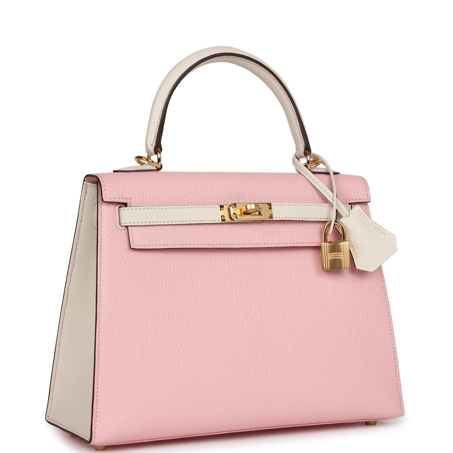 Hermes Special Order (HSS) Kelly Sellier  Rose Sakura and Nata Chevre Gold Hardware