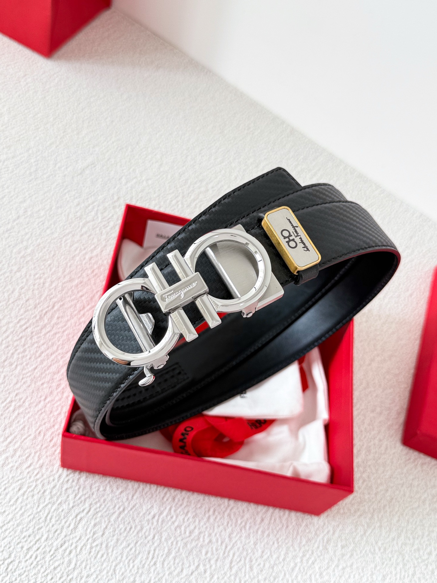 [TOP] Ferragamo Men's Belt 3.5cm - Black - 711 Luxury