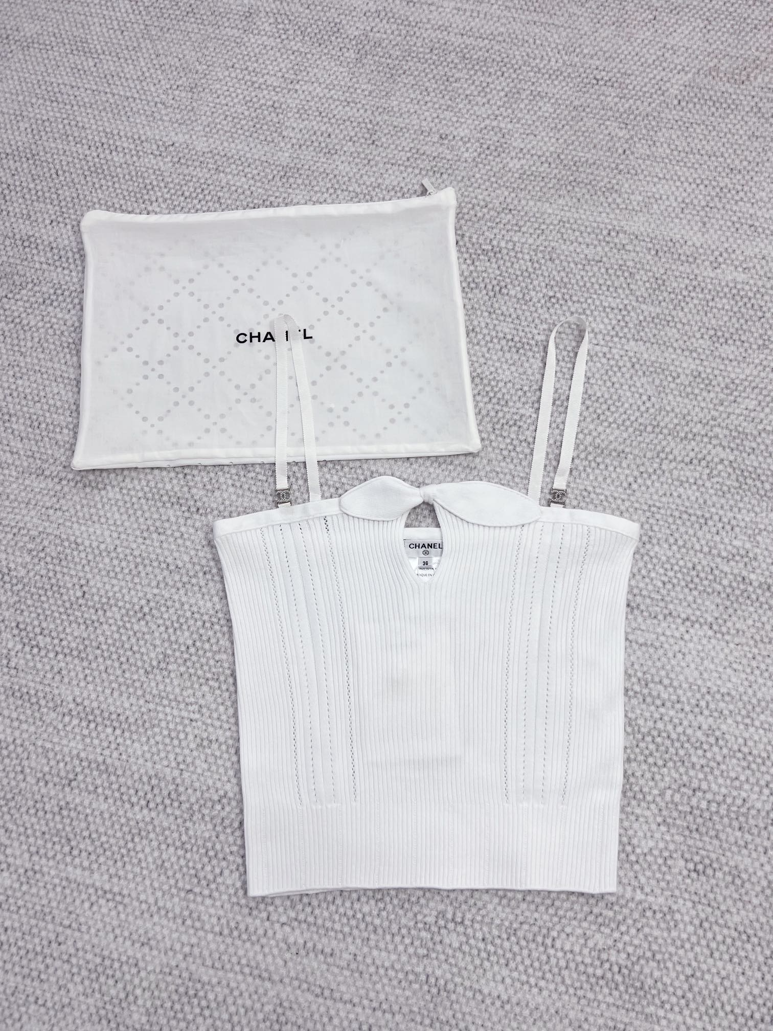 Chanel Top-quality Version Bow Suspenders #383336