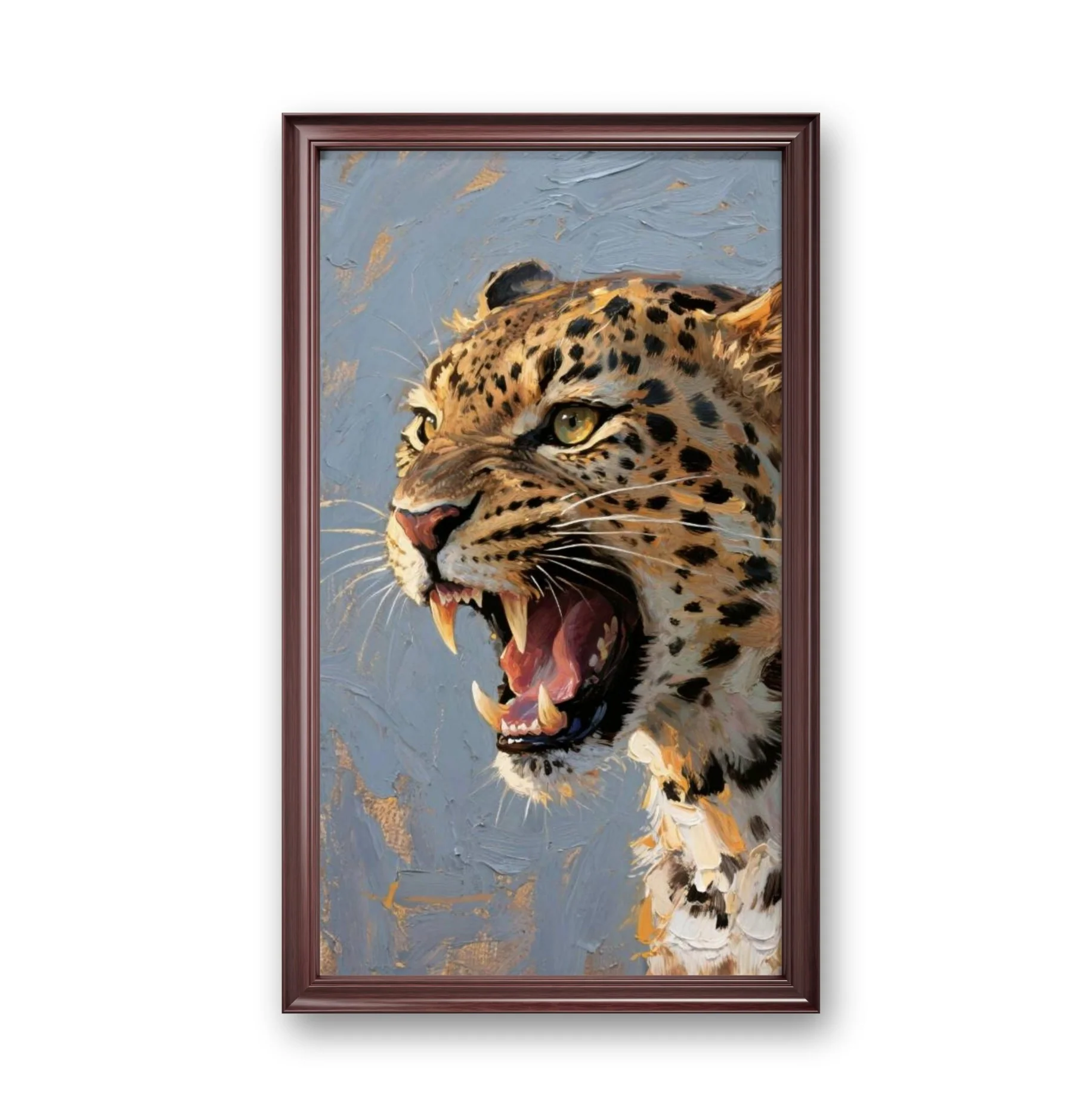Roaring leopard