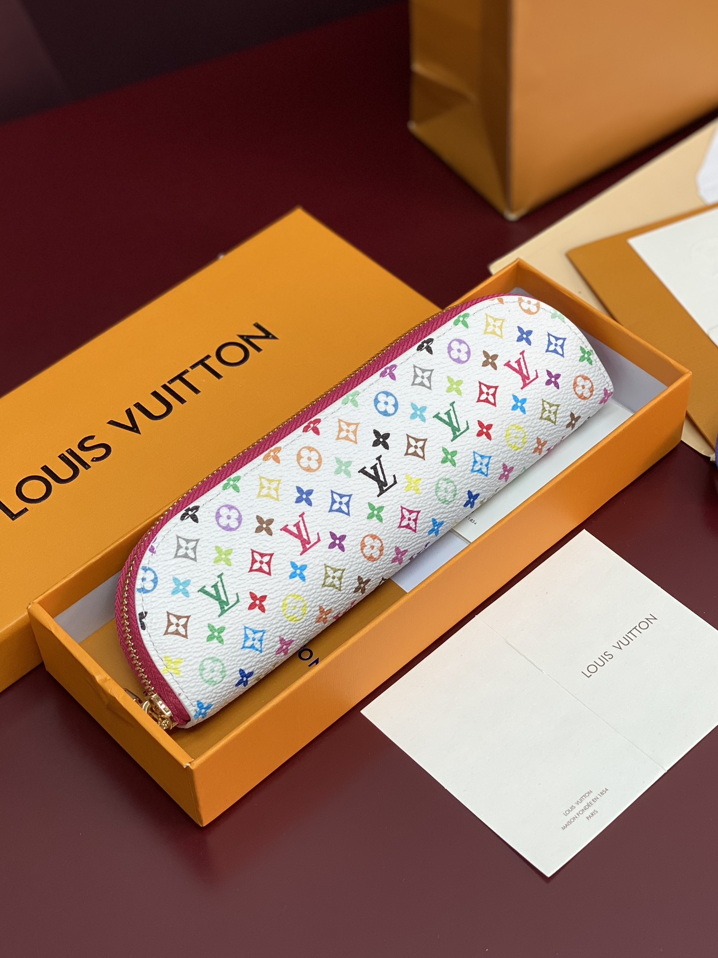 [TOP] Louis Vuitton LV x TM POCHETTE Charlotte Pencil Case 20x7x2cm - White