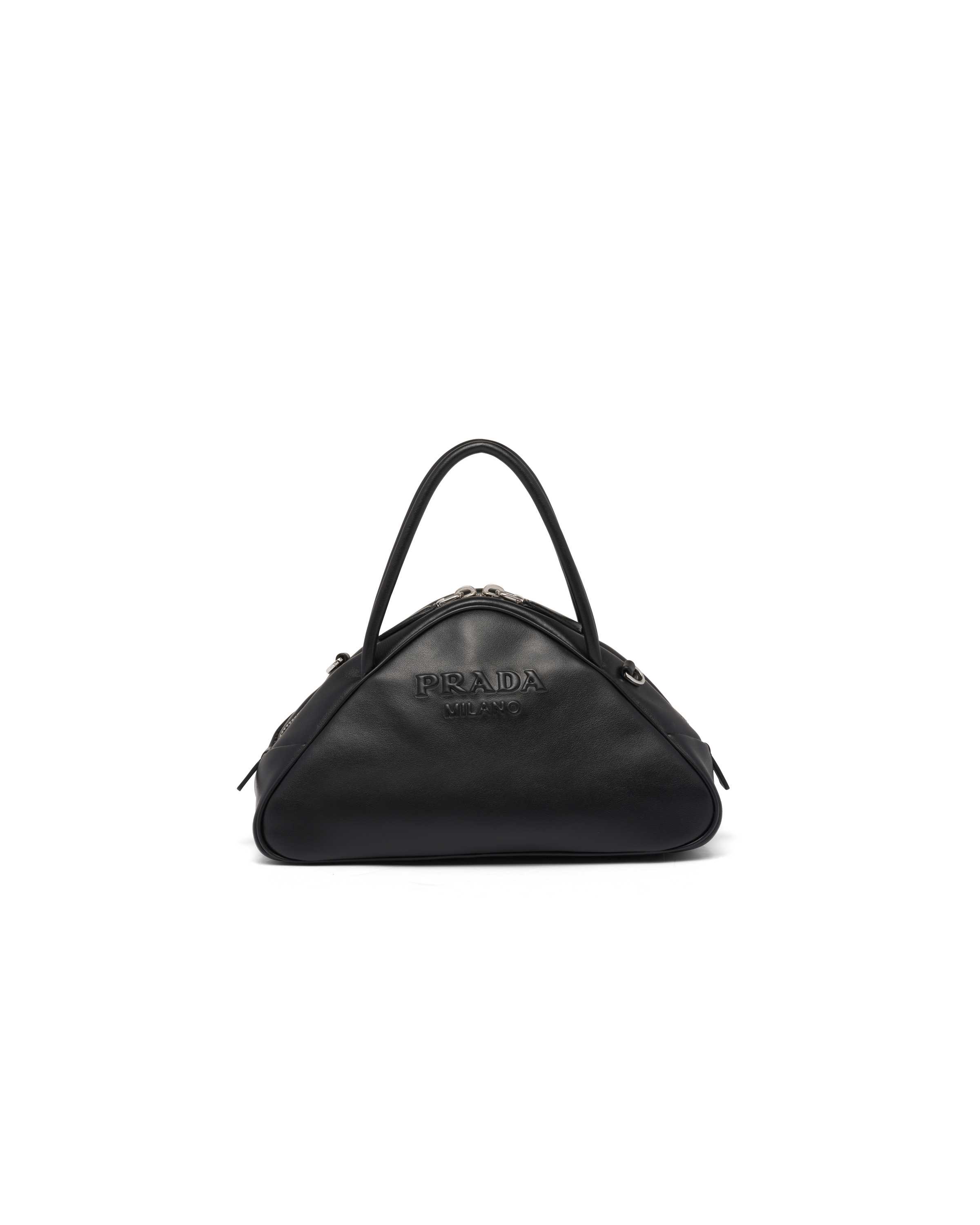 [TOP] PRADA Triangle Top Handle Shoulder Bag 25x14x11cm - Black