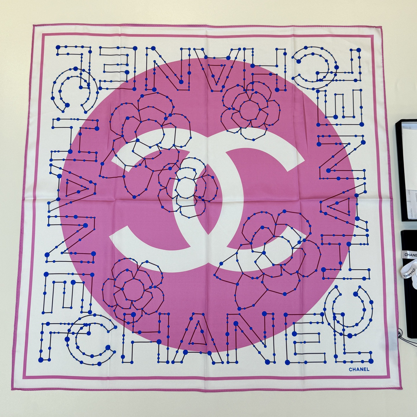 [TOP] Chanel Silk Scarf 90x90cm - Pink - 711 Luxury