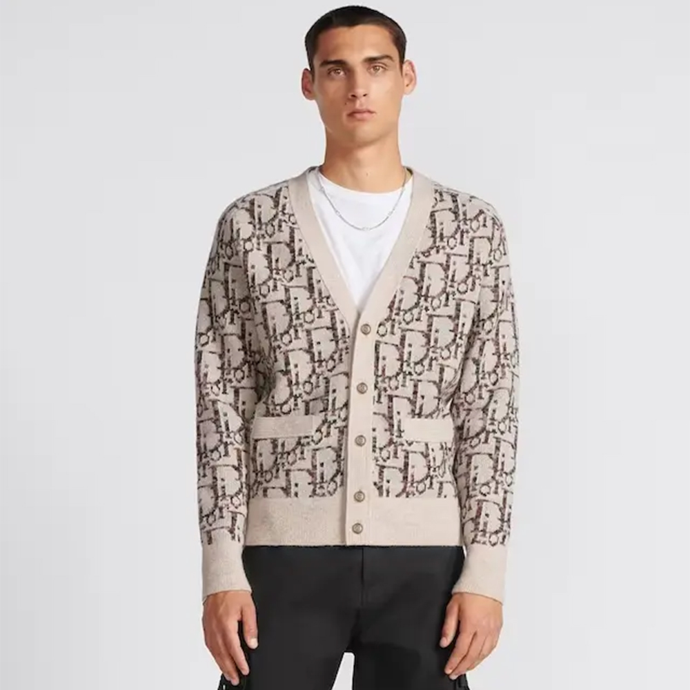 Dior Clothing Dior Monogrammed Intarsia Cardigan #395770 View 2 | Nigo Office