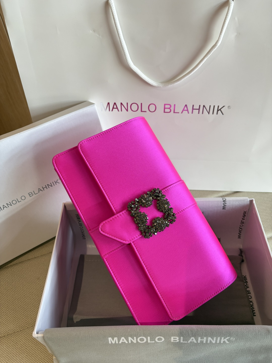 [TOP] MANOLO BLAHNIK Bag 12*24*6cm - Rose Pink - 711 Luxury