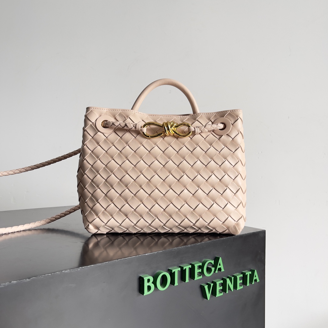 [TOP] Bottega Veneta BV Andiamo Bag Lambskin 25x22x10.5cm - Pink - 711 Luxury