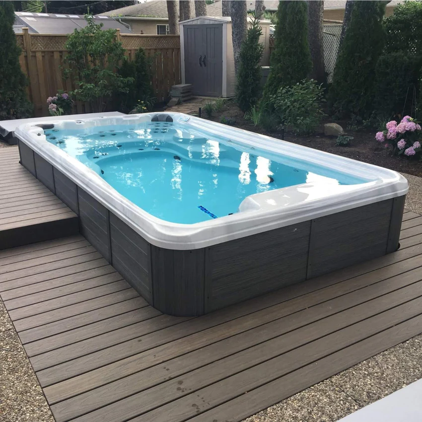 TidalFit EP-12/14 Active Plus 12/14 ft Swim Spa - Charcoal Black