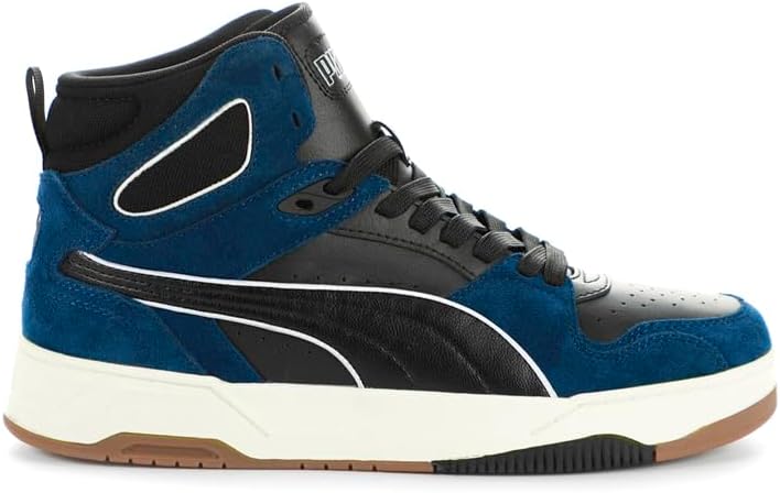 PUMA Mens Rebound Break Mid Lace Up Sneakers Shoes Casual - Grey