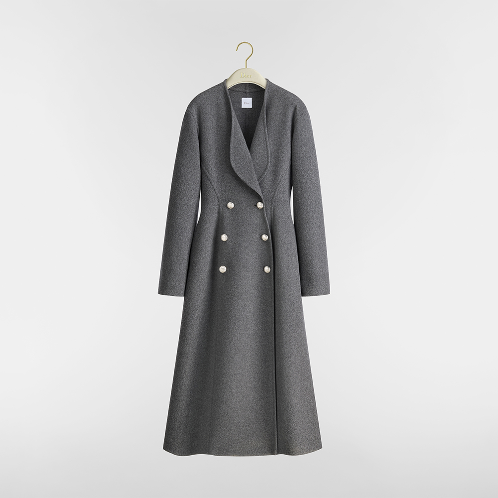 Dior gray Clothing DIOR Coat Gray Double-Faced Virgin Wool #396192 | Nigo Office