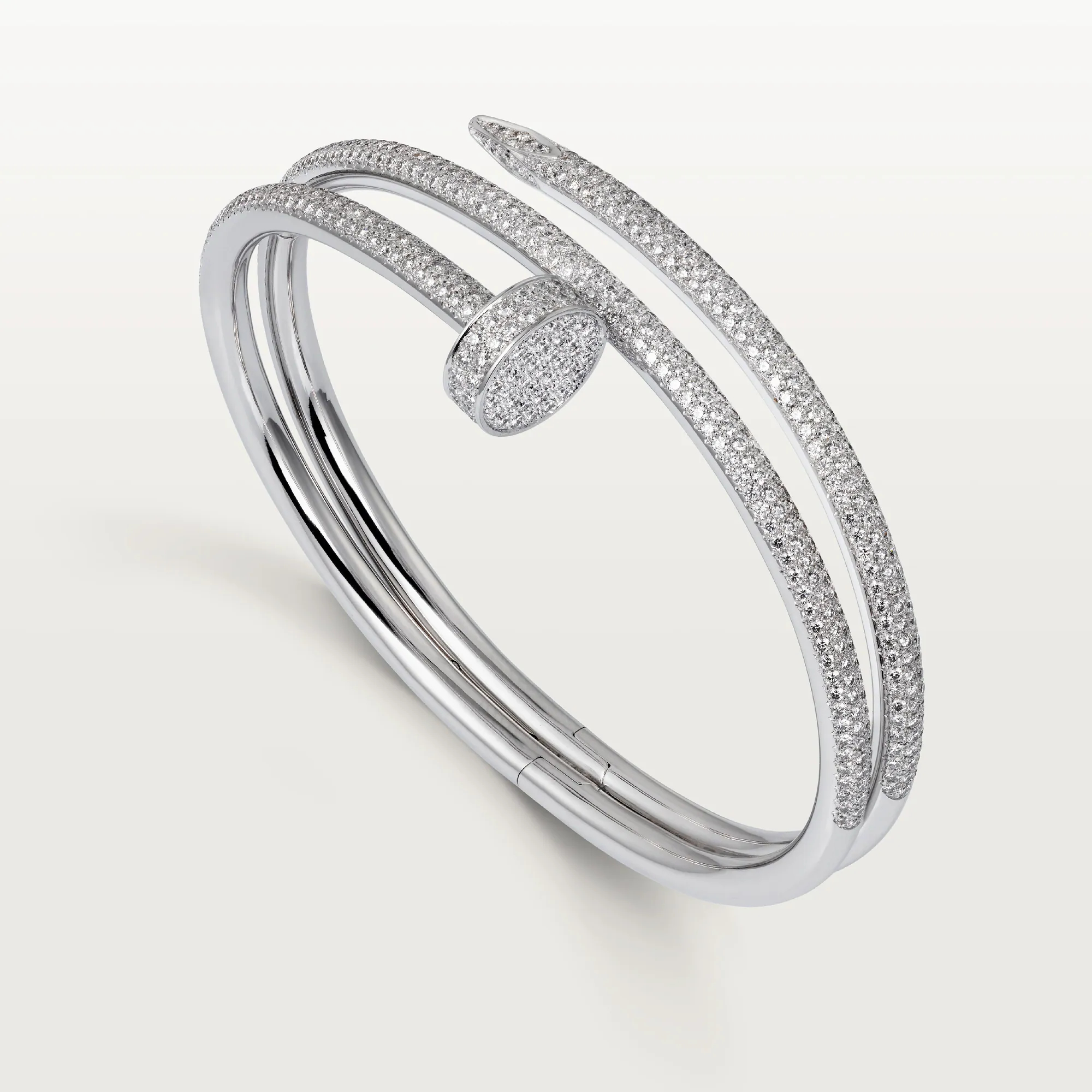 Carty Nails Infinity Wrap Bracelet,White Gold, Half-Paved