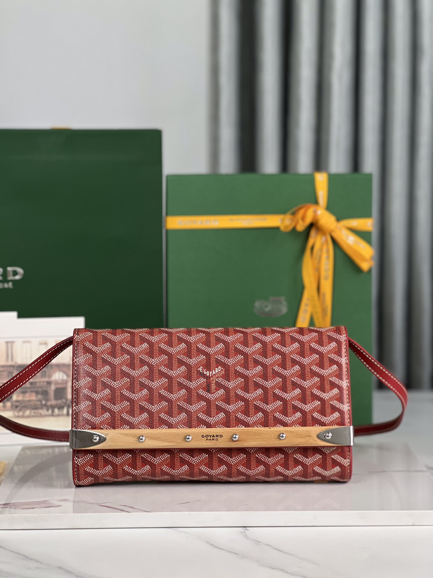 [TOP] Goyard Monte-Carlo Handbag 25×14.5×4cm - Red & SHW - 711 Luxury
