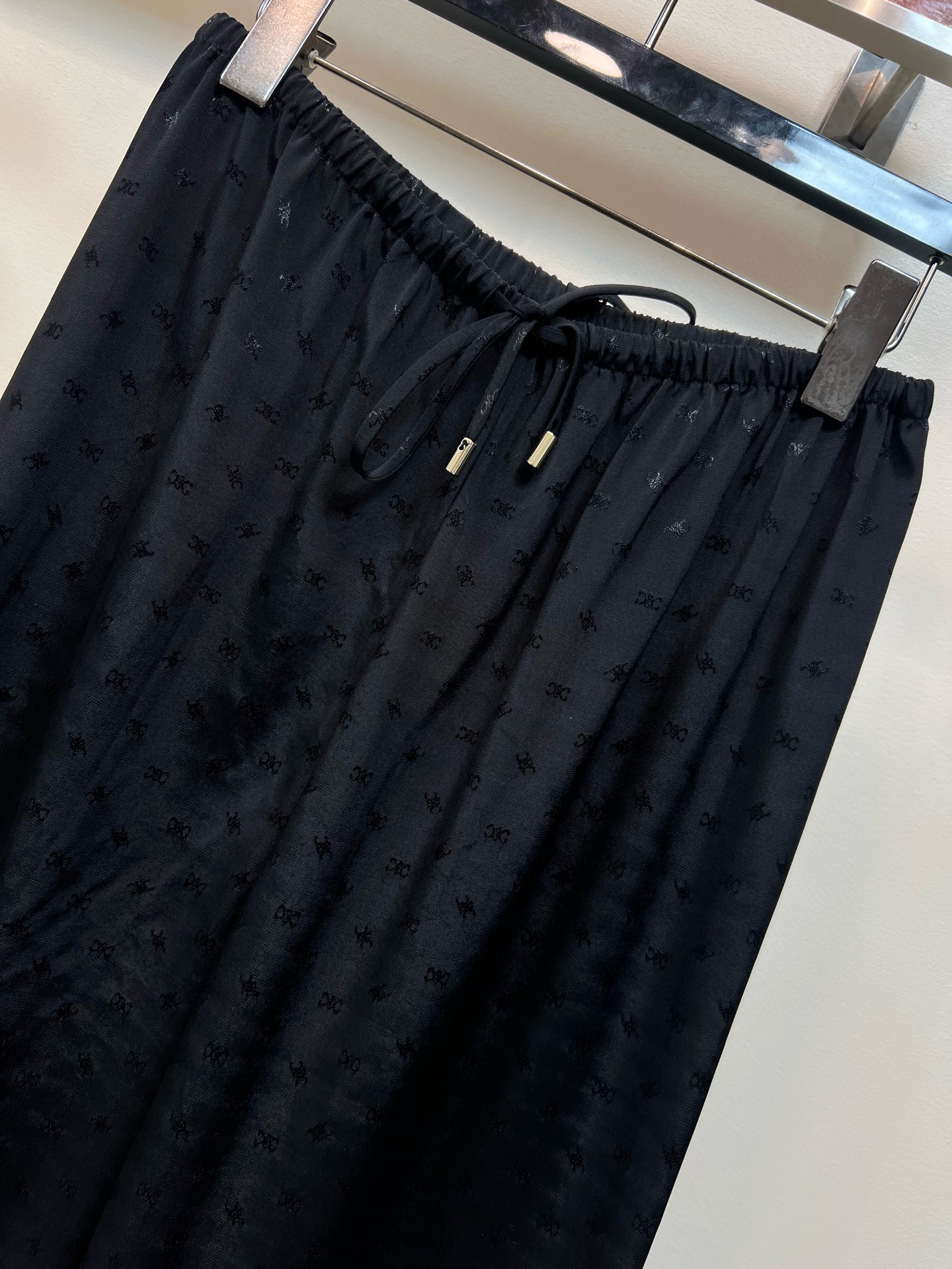 [TOP] CELINE Arc de Triomphe Embroidered Wide-Leg Pants