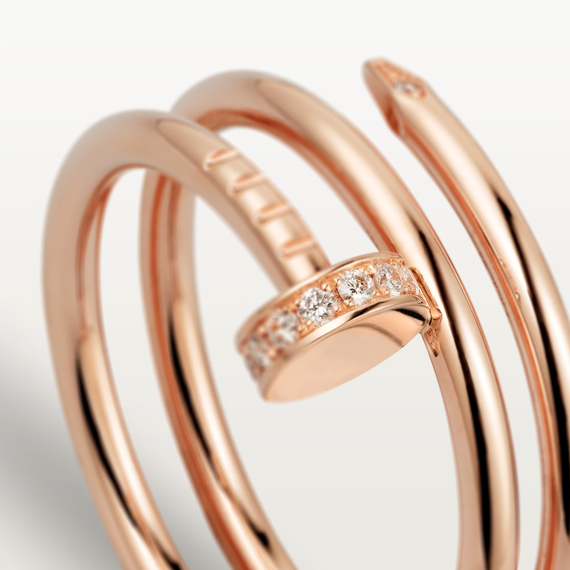 Carty Nails Infinity Wrap Ring,Rose Gold,Moissanite