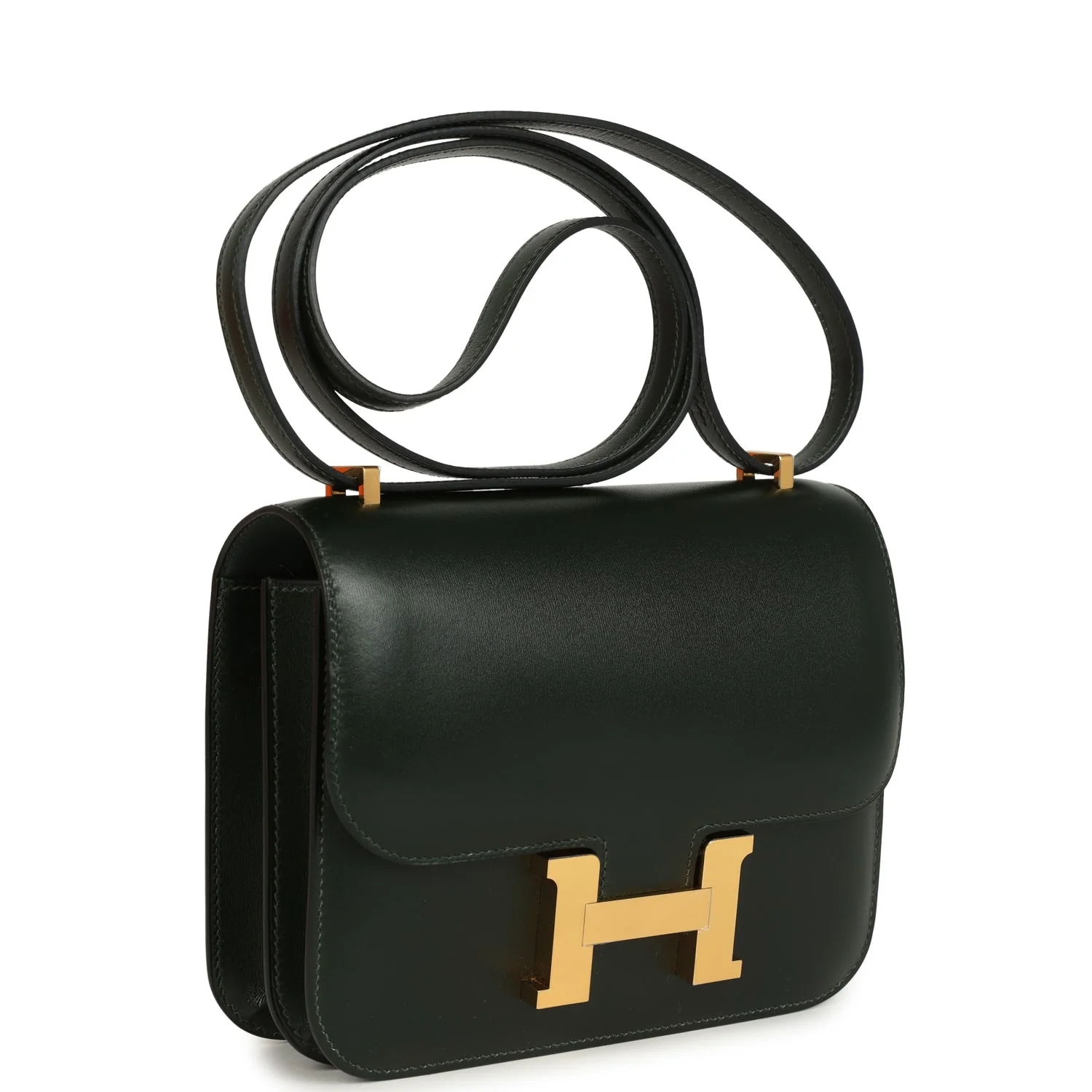 Hermes Constance  Vert Fonce Box Gold Hardware