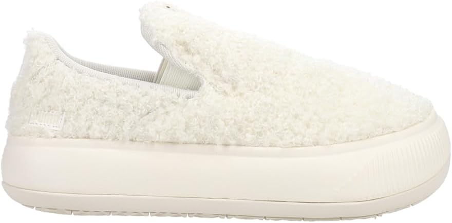 PUMA Womens Suede Mayu Teddy Slip-On Sneakers Shoes Casual - White