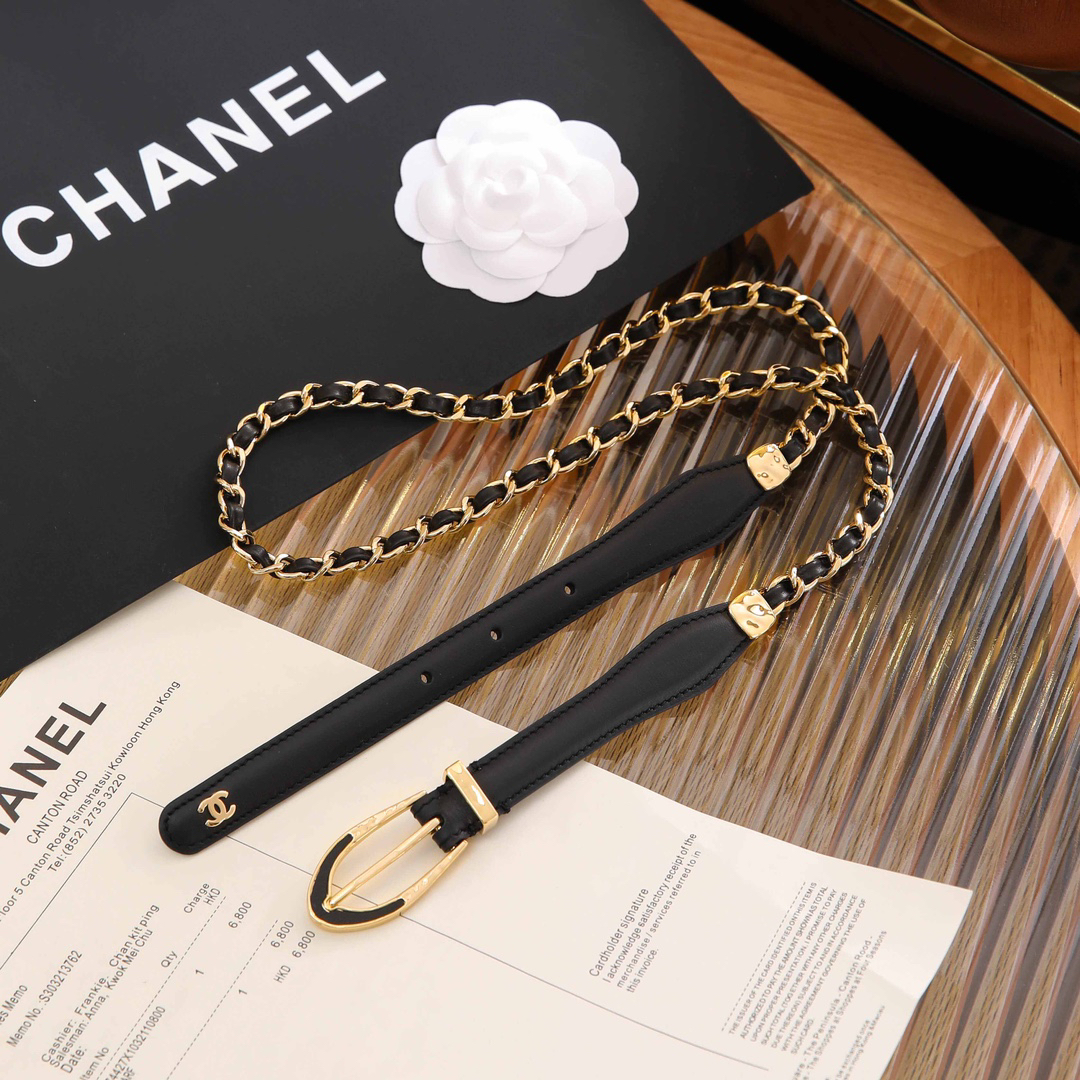 [TOP] CHANEL Chain Belt - Black - 711 Luxury