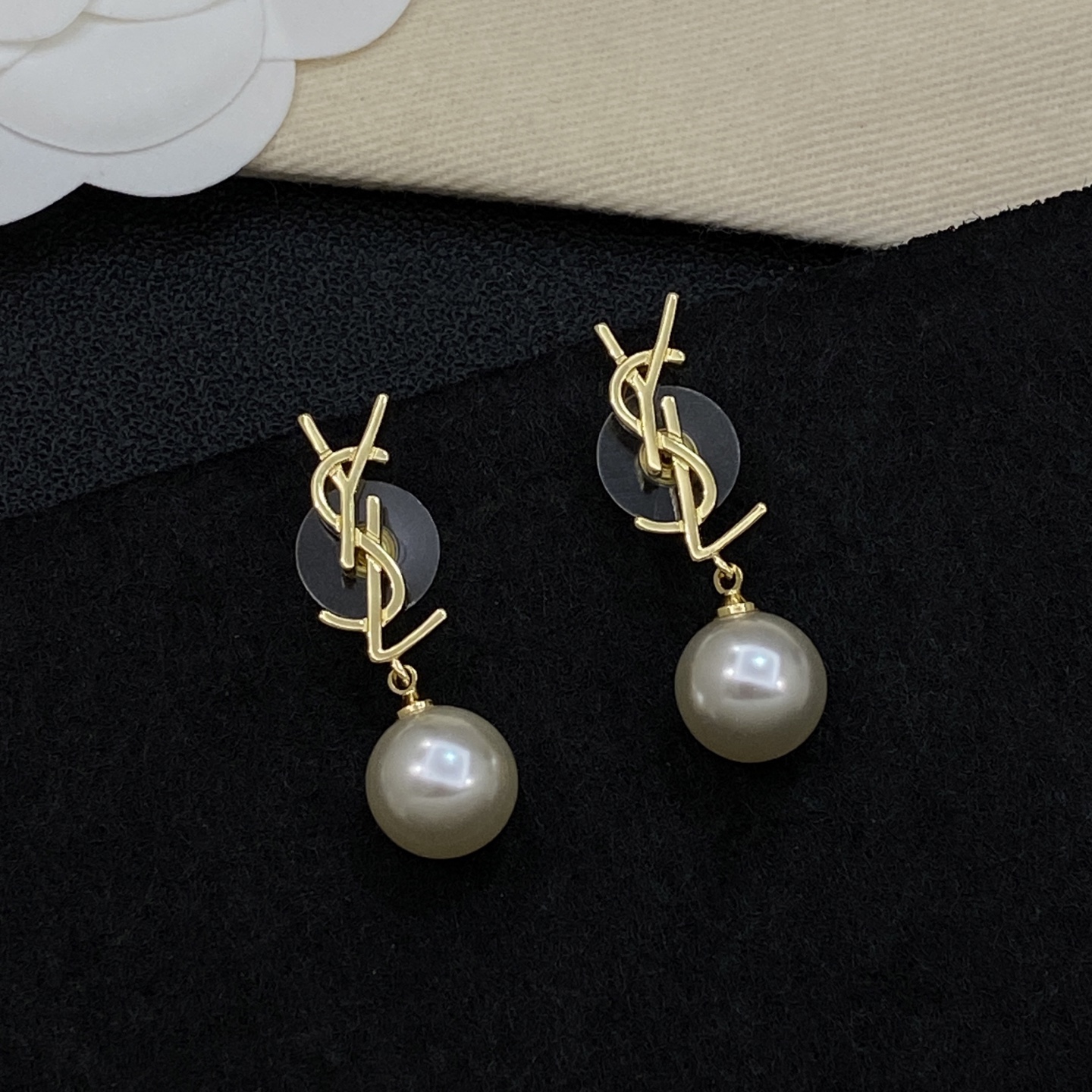 [TOP] Yves Saint Laurent YSL Earrings - Gold - 711 Luxury