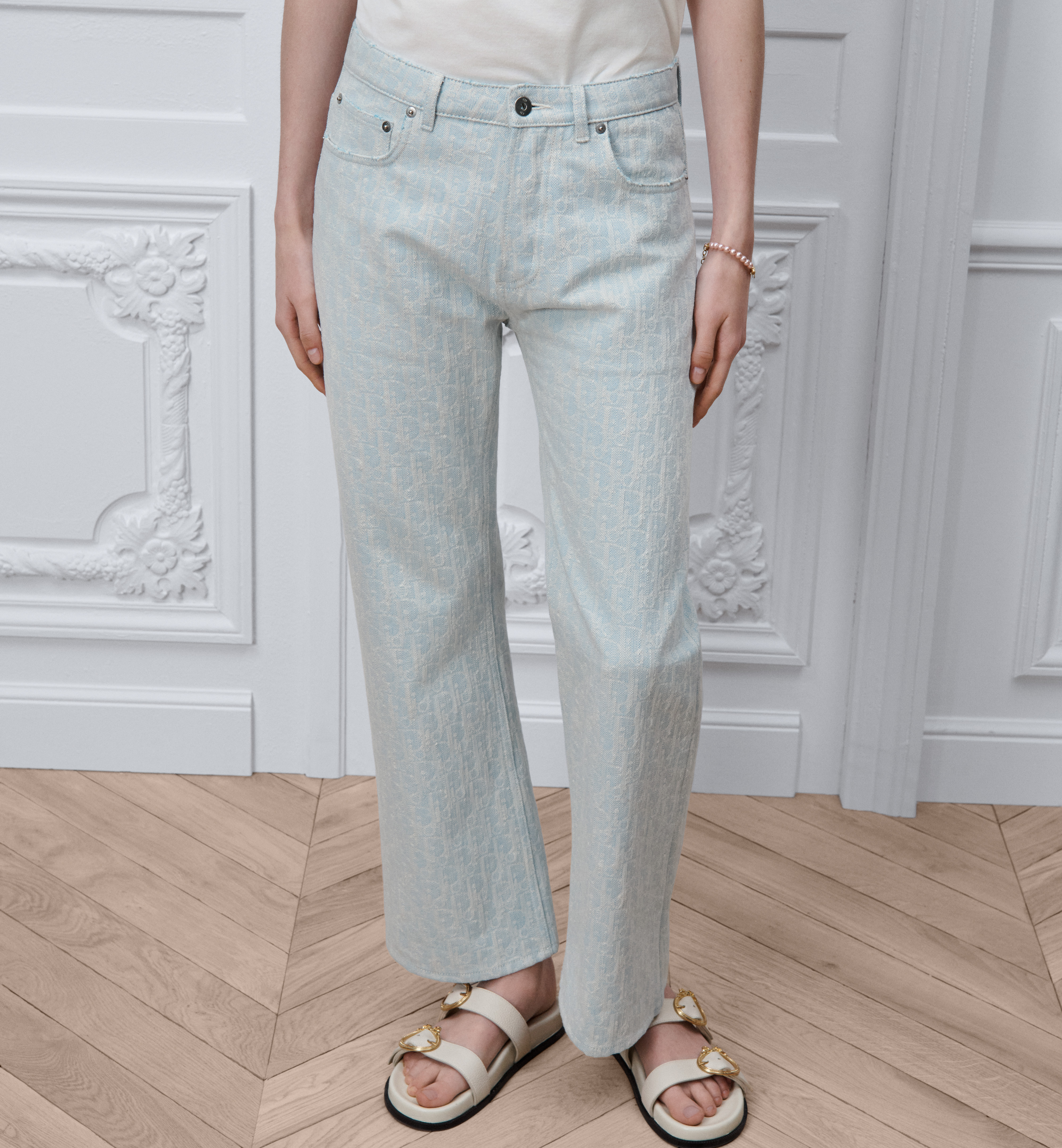 DIOR Regular-Fit Jeans Light Blue Dior Oblique Washed Cotton Denim #386395