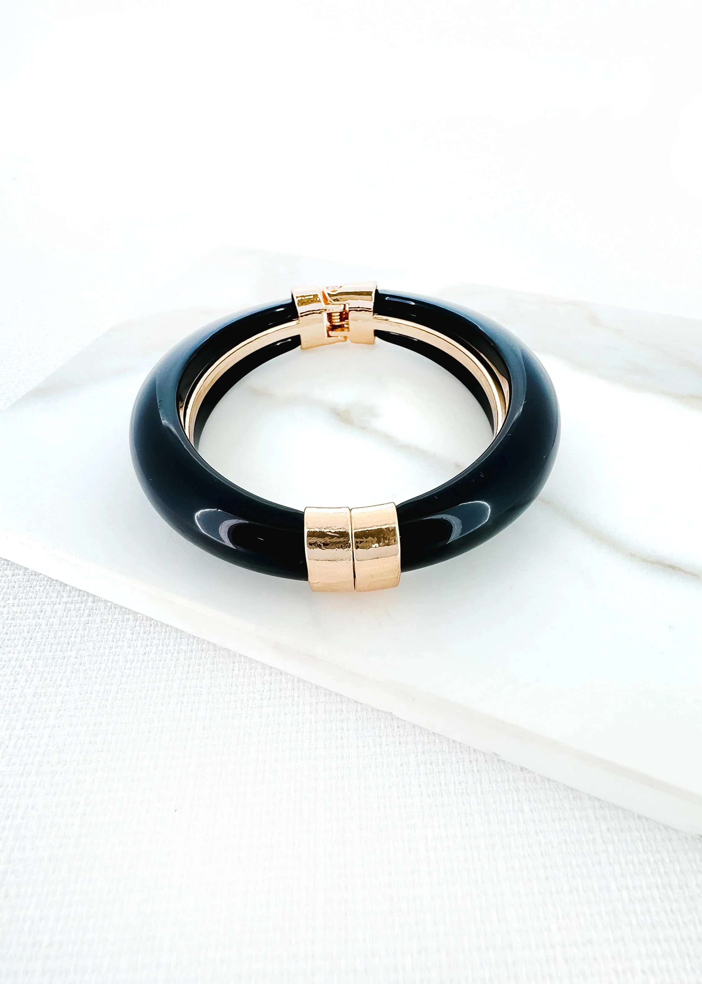 Gold Resin Hinged Bangle (2 Colours)