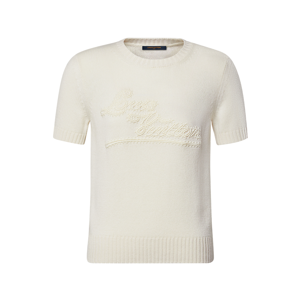 LOUIS VUITTON Embroidered Signature Knit Top #387202